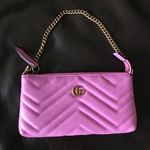 GUCCI Candy Pink GG Marmont Clutch Pouch wristlet